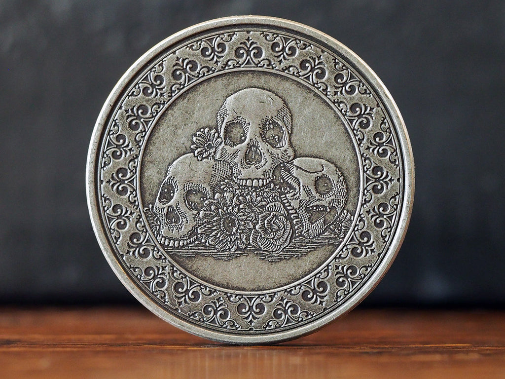 Calaveras Antique Silver Finish Coin